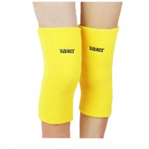 A pair of Cotton Knee Support Sleeves Brace Pads for Sports/Recovery - Yellow