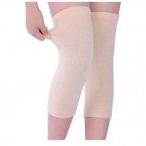 Pair of Elastic Knee Support Sleeve Brace Pad Knee Warmers for Women, Skin Color