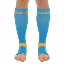 Set of 2 Leg Guard Sports Safety Leg Sleeve Protector Free Size,Blue/Yellow