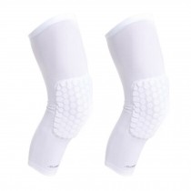 Set of 2 Outdoors Safety Protector Knee Pad Honeycomb Crashproof Extended White