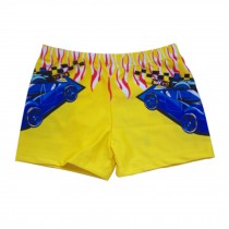 Boy's Swimwear Sport Shorts Beach Shorts Swim Trunks Cool Car ,Yellow