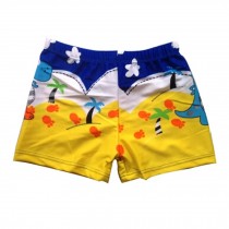 Boy's Swimwear Sport Shorts Beach Shorts Swim Trunks Dinosaur,Yellow