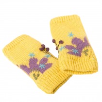 Women Winter Warm Gloves/ High Quality Stretchy Knit Gloves, Yellow
