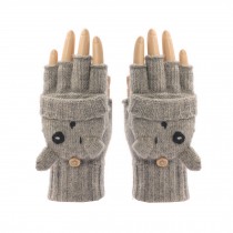 Cute Glove / Warm Stretchy Knit Gloves/ Half-Fingers Women Gloves
