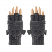 Half-Fingers Animal Style Women Gloves/ Stretchy Knit Gloves