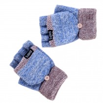 Blue Women Winter Gloves/ High Quality Women Gloves/ Warm Half-Fingers Glove
