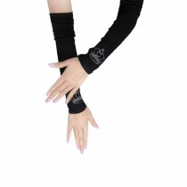 Female Thin Cotton Long Sleeves Driving Arm Set With Crown,Black