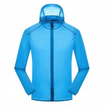 Windproof Super Lightweight Jackets UV Protector Quick Dry  Skin Coat,Blue