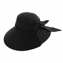 Black Adjustable Outdoor Wide Brim UV Protection Cap Foldable Cycling Sun Hat