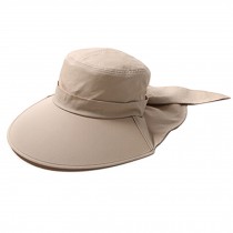 Khaki Adjustable Outdoor Wide Brim UV Protection Cap Foldable Cycling Sun Hat
