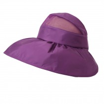 Adjustable Outdoor Wide Brim UV Protection Cap Foldable Cycling Sun Hat-Purple