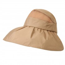 Adjustable Outdoor Wide Brim UV Protection Cap Foldable Cycling Sun Hat-Khaki