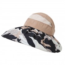 Colorful Adjustable Outdoor Wide Brim UV Protection Cap Foldable Sun Hat-Khaki