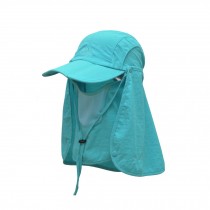 Men & Women Outdoor Multifunctional Flap Hat Neck Protection Cap Blue