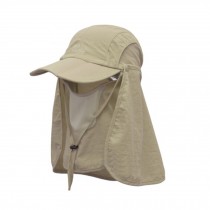 Men & Women Outdoor Multifunctional Flap Hat Neck Protection Cap Khaki