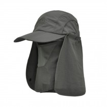 Men & Women Outdoor Multifunctional Flap Hat Neck Protection Cap Deep Grey