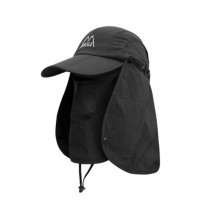 Men & Women Outdoor Multifunctional Flap Hat Neck Protection Cap Black