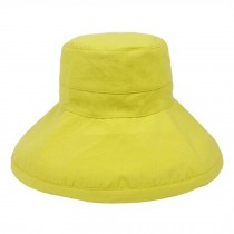 Women's Summer Folding Outdoor Wide Brim Caps Cycling Sun Hat, Yellow
