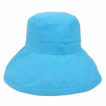 Women's Summer Folding Outdoor Wide Brim Caps Cycling Sun Hat, Blue