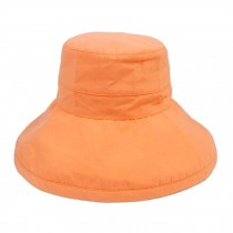Women's Summer Folding Outdoor Wide Brim Caps Cycling Sun Hat, Orange