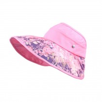 Women's Summer Empty Top Hat Lace Wide Brim Sun Hat Cycling Cap, Pink