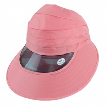Outdoor Large Brimmed Hat Cap Sun Protection For Summer Light Pink