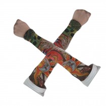 2 PCS Cool Tattoo Cycling Running Arm Warmers Summer Arm Pro Arm Sleeves (TS18)