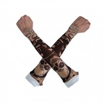 2 PCS Cool Tattoo Cycling Running Arm Warmers Summer Arm Pro Arm Sleeves (TS68)