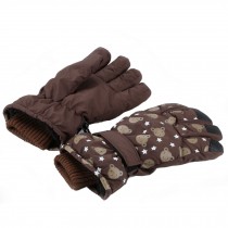 Children's Ourdoor Winter Skiing Gloves For 9-13 Years Old Coffee