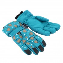 Ourdoor Winter Skiing Blue Gloves For 9-13 Years Old