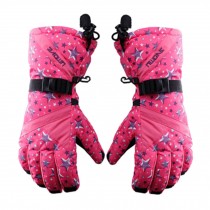 Ladies' Sports Gloves Thicken Skiing/Cycling Gloves Windproof Waterproof Pink