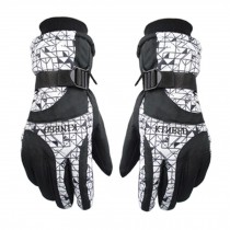 (Black/White)Men's Soft Waterproof Sports Gloves Windproof Skiing/Cycling Gloves