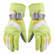Cold-proof Skiing/Cycling Gloves For Winter, Green Warm Windproof Sports Gloves