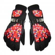 Red Lattice,Outdoors Warm Gloves Cold-proof Windproof Bicycle/Skiing Gloves