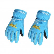 Children Skiing/Cycling Gloves Winter Windproof Sports Gloves Crab,Blue
