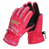 Children Skiing/Cycling Gloves Winter Windproof Sports Gloves Crab,Light Red