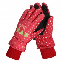 Children Skiing/Cycling Gloves Winter Windproof Sports Gloves,Red