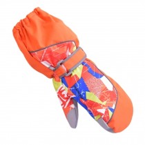 Professional Children Skiing Gloves Winter Windproof Sports Gloves,Orange