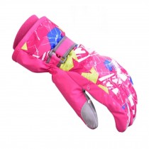 Professional Children Skiing Gloves Winter Windproof Ski Gloves,Pink