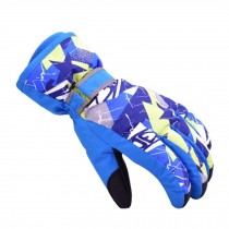 Professional Children Skiing Gloves Winter Windproof Ski Gloves,Blue