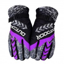 1 Pair Men's Professional Waterproof Skiing Gloves Winter Warm Gloves, C