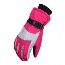 1 Pair Teenager's Professional Waterproof Skiing Gloves Winter Warm Gloves, R