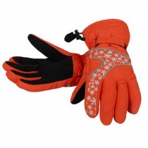 1 Pair Women's Cold-proof Gloves Waterproof Skiing Gloves Warm Gloves, C