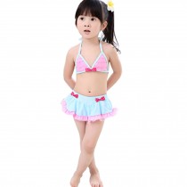 Lovely Little Girls Swimsuit Kids Two-pieces Bikini Swimwear 5T Pink/Blue