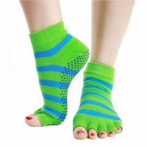 Beautiful Womens Non Slip Half Toe Yoga Socks Strong Grip Cotton Socks