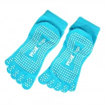 Professional Women's Non-Slip Socks Full Toe Yoga Socks Pilates Socks,Blue