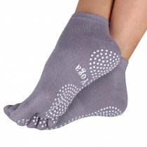 Professional Women's Non-Slip Socks Full Toe Yoga Socks Pilates Socks,Gray