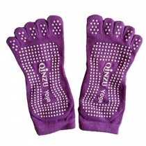 Professional Women's Non-Slip Socks Full Toe Yoga Socks Pilates Socks,Purple