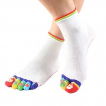 Santa Claus Women's Non-Slip Socks Full Toe Yoga Socks Pilates Socks,White