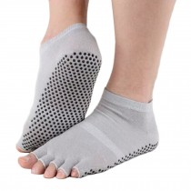 Pure Women's Non Slip Half Toe  Yoga Socks Cotton Toeless Pilates Socks,Gray